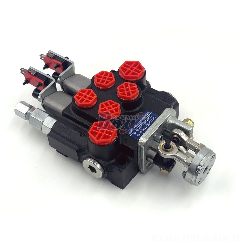 Advanced Hydraulic Control: P40 Micro Switch Joystick 2 Spool Monoblock Directional Valve for Demanding Applications detail image